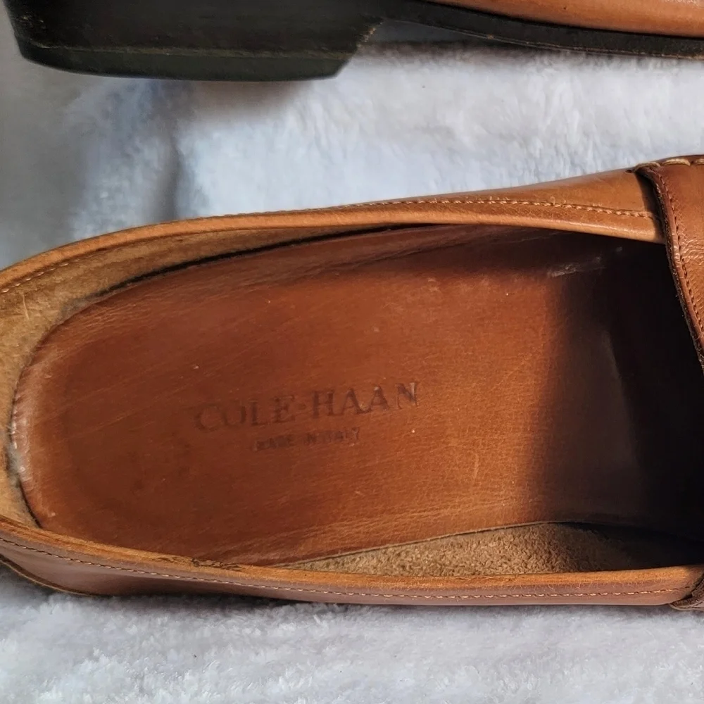 10.5 VTG Cole Haan Woven Old Money Leather Loafers Moccosins Vacation Resort